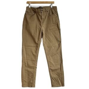 Banana Republic Stretch Cotton Pant Mens 34 Tan Slim Straight Casual Workwear